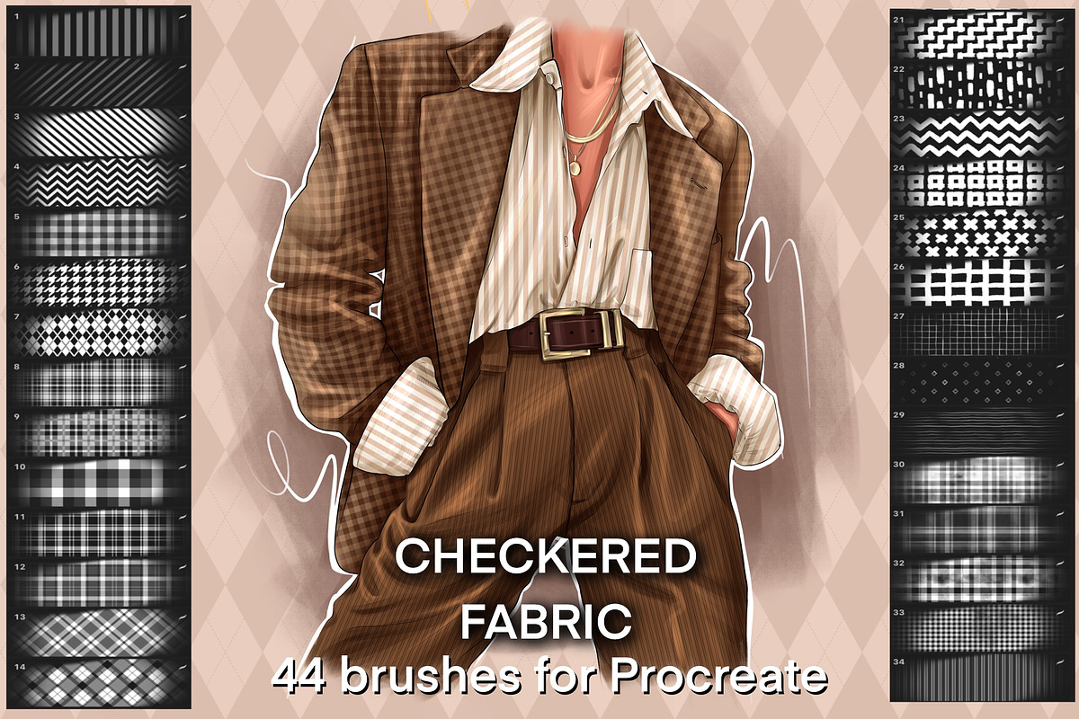 44 Texture brushes for Procreate, a Brush Add-On by Elenbushe (Photo 1 of 6)