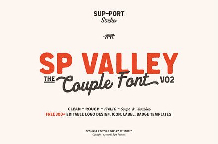 SP Valley Couple Font & Template v02, a Sans Serif Font by Sup.Port Studio