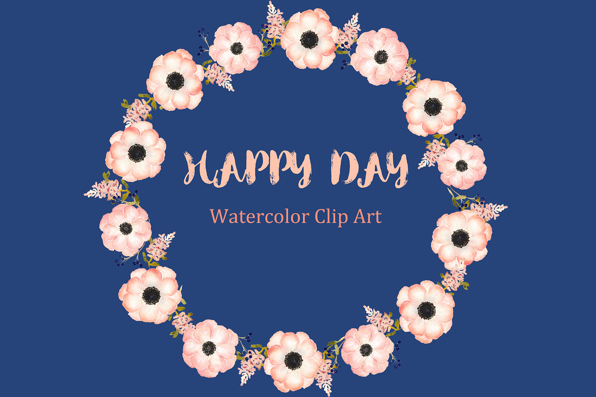 Anemones Apricot. Watercolor Clipart, a Graphic by LABFcreations (Photo 3 of 5)