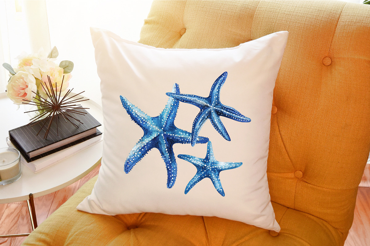Watercolor Starfish Nautical Clipart, an Illustration by Sublimation Artist (Photo 6 of 6)