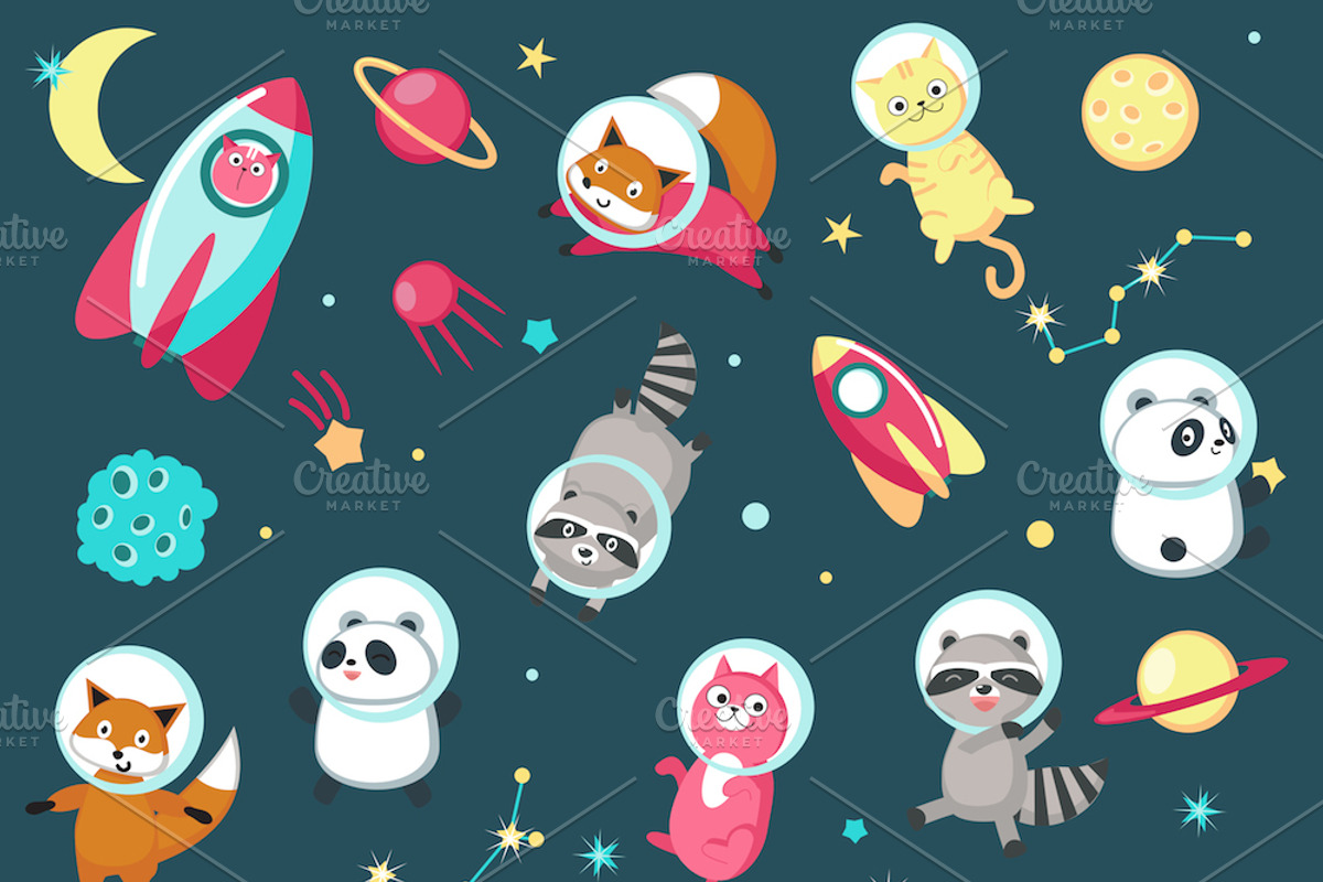 Space animals calendar & planner, a Stationery Template by SiberianArt (Photo 6 of 12)