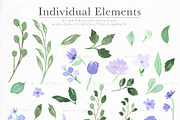 Violet Florals & Greenery Leaves, an Illustration by Momo Studio (Thumbnail 19 of 19)