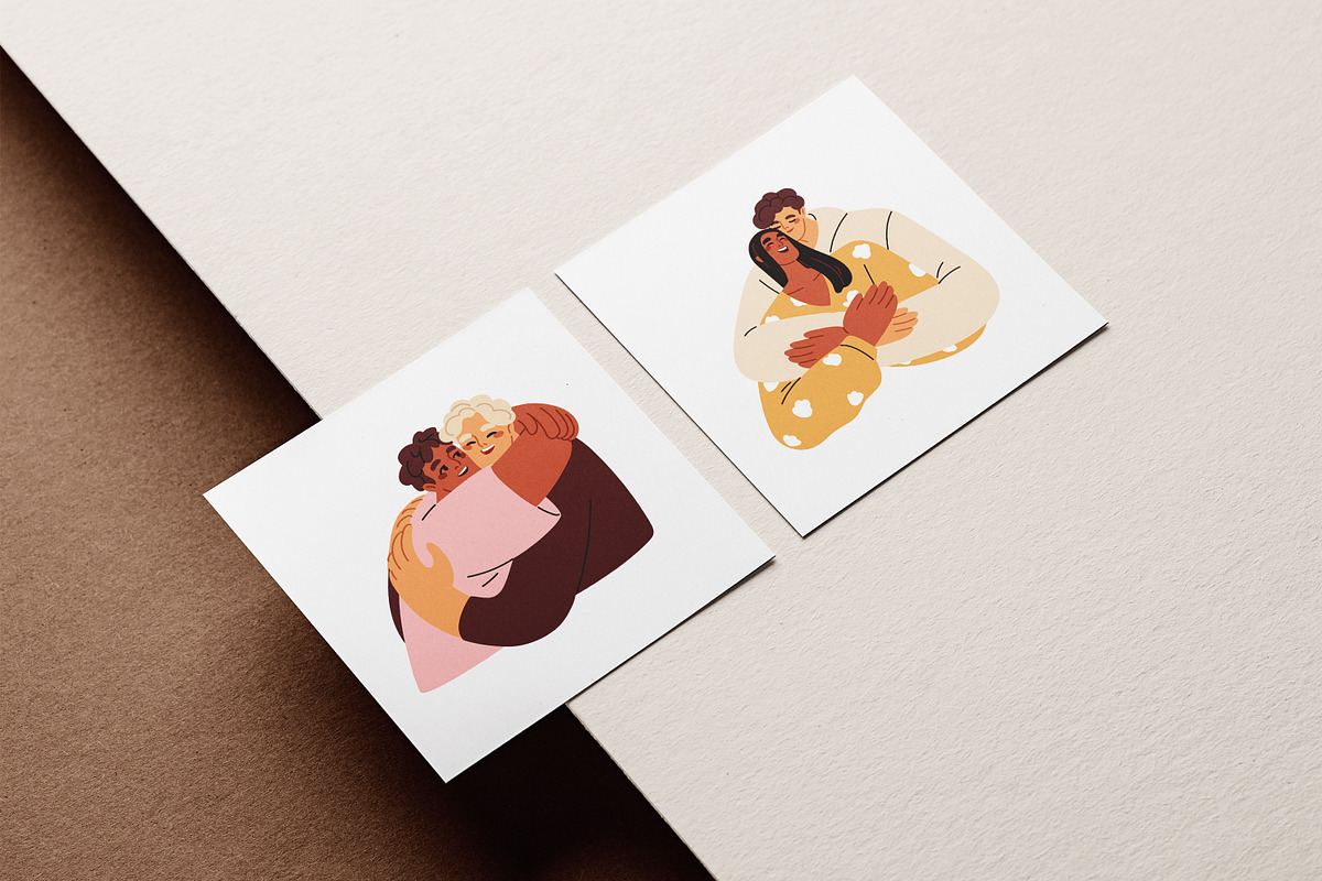 Happy people hugging with love set, a Person Illustration by Good Studio (Photo 9 of 9)