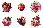 Crochet Valentine Strawberry Bow PNG, an Illustration by SinaCreation (Thumbnail 4 of 11)