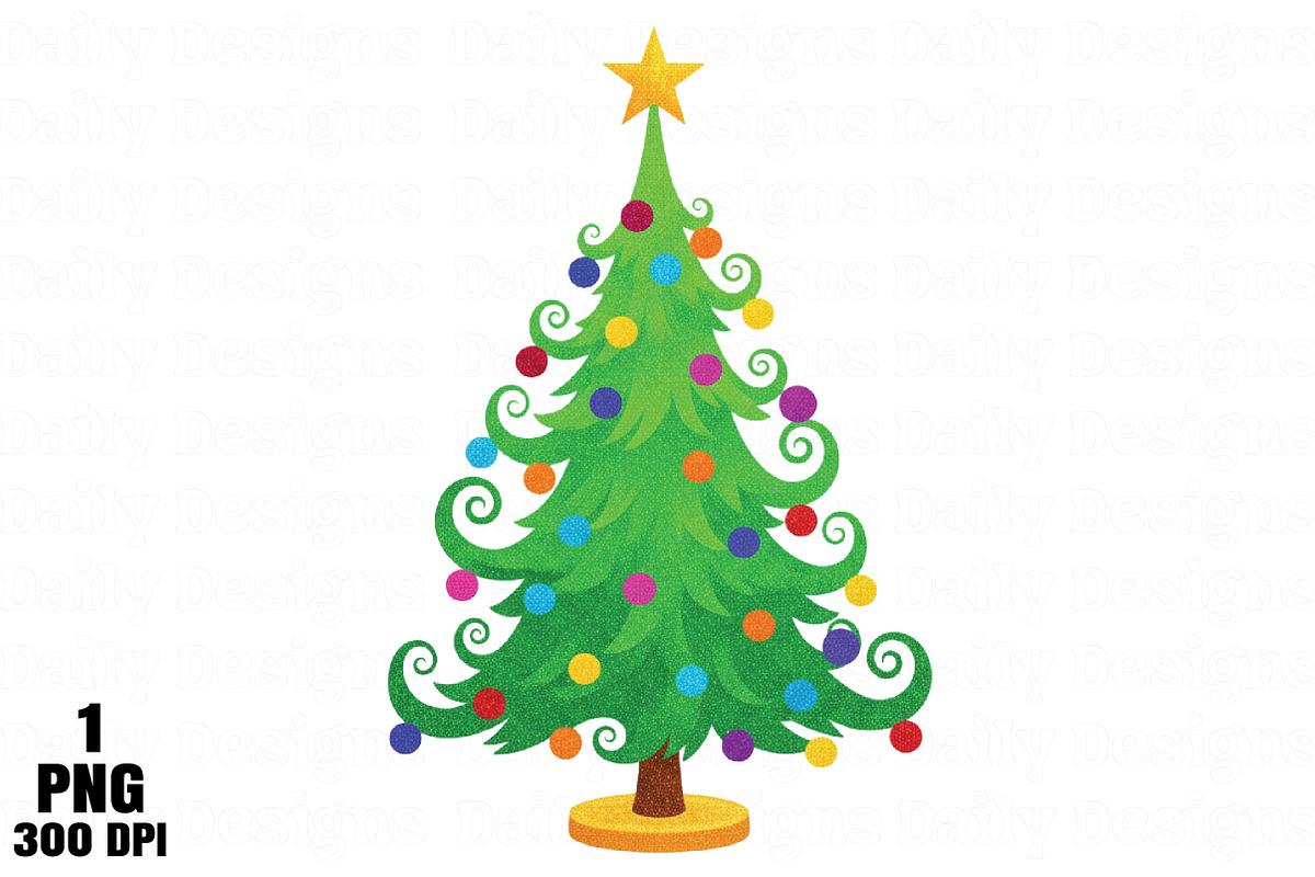 Faux sparkly glitter Christmas tree, an Illustration by Daily.Designs (Photo 1 of 5)