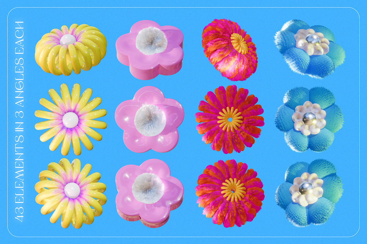 Flower Fantasy v.2: 3D Illustrations, an Object Graphic by marmarina (Photo 7 of 18)