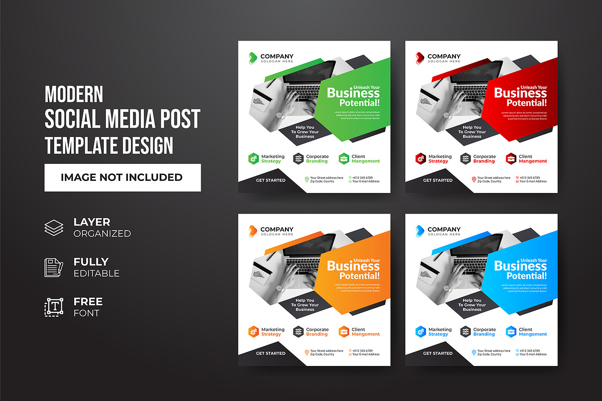 Social Media Post Template, a Social Media Template by gstudiovect21 (Photo 4 of 72)