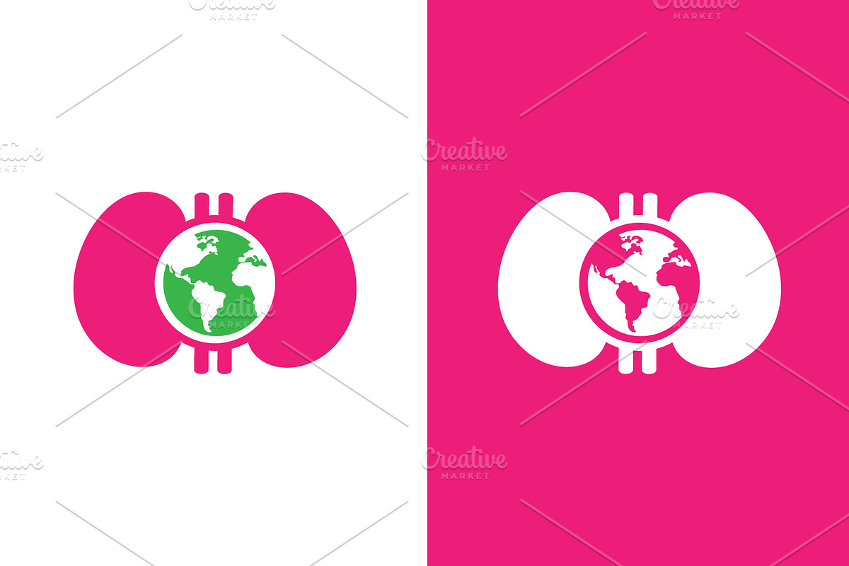 Human kidneys and globe logo, a Technology Illustration by GraphiShop