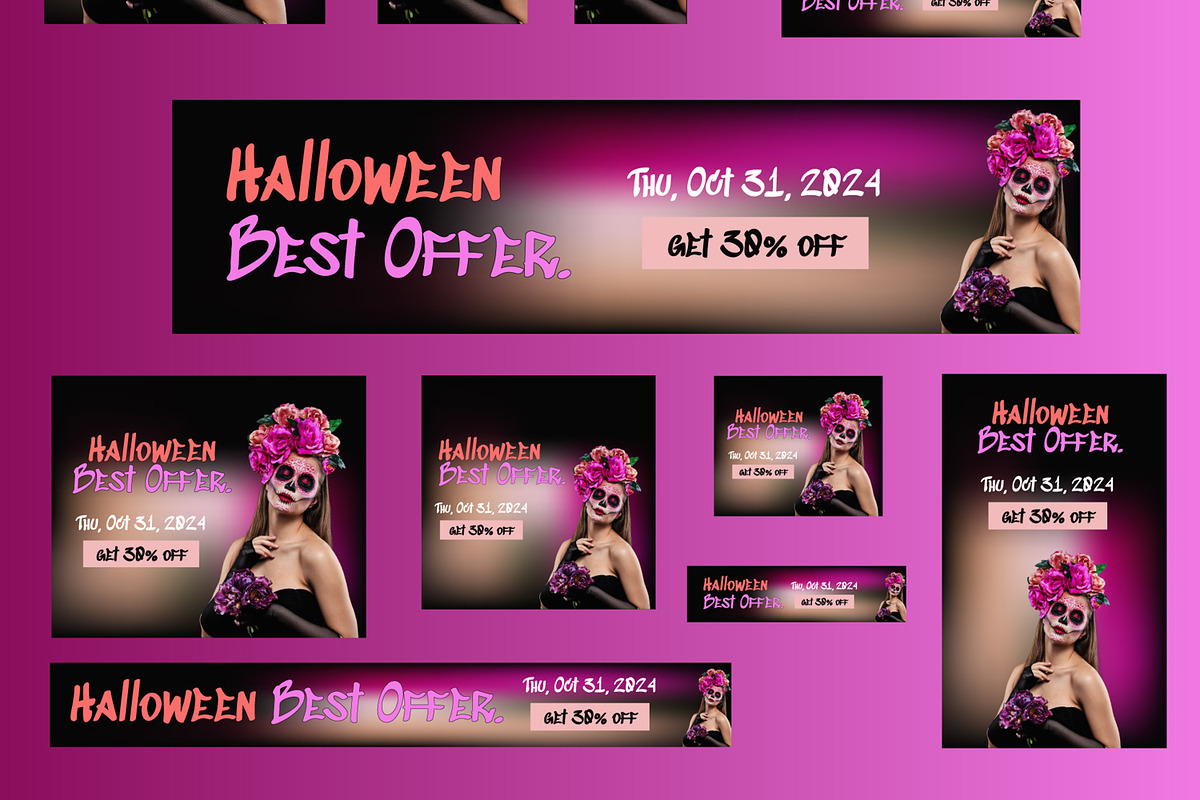 Halloween Best Offer Web Banner Ads, an UI Kit Template by CreativeShaper (Photo 4 of 4)