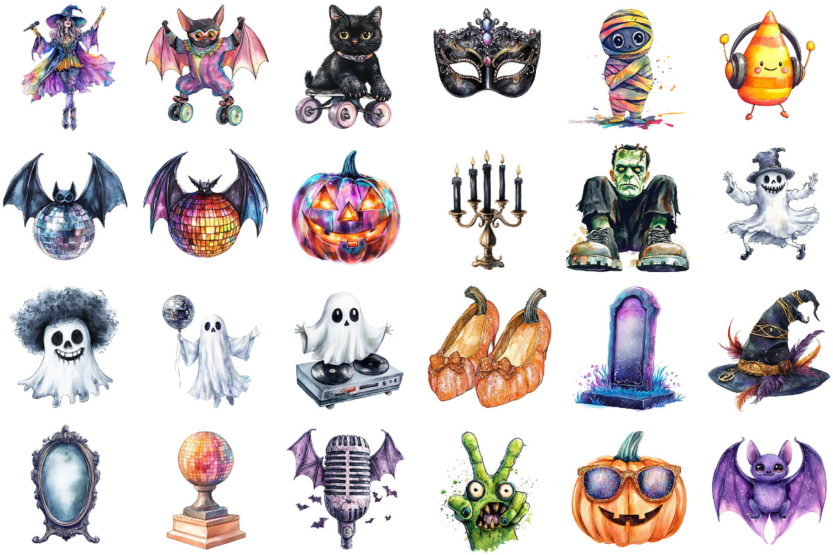 Disco Halloween Clipart, an Illustration by Sublimation Artist (Photo 2 of 6)