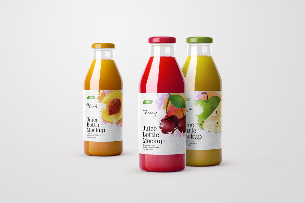 Juice Bottle Mockup Set, a Cups & Container Mockup by Deeplab (Photo 11 of 14)