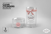 Clear Cylinders Clear Caps Mockups, a Packaging Mockup by INCDesign (Thumbnail 8 of 14)