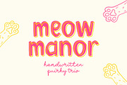 Meow Manor Fun Font Trio, a Handwritten Font by supfonts (Thumbnail 1 of 9)