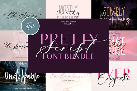 Pretty Script Font Bundle