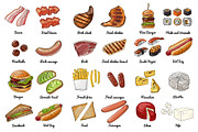 Vector food: vegetables and fruits, a Food Illustration by irina.vaneeva (Thumbnail 15 of 16)