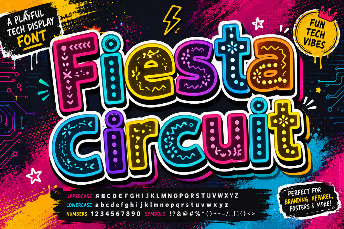 Fiesta Circuit, a Slab Serif Font by Wow Magic (Photo 1 of 5)