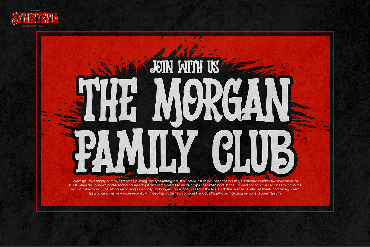 Synisteria - Horror Display Font, a Serif Font by Gassstype (Photo 2 of 8)
