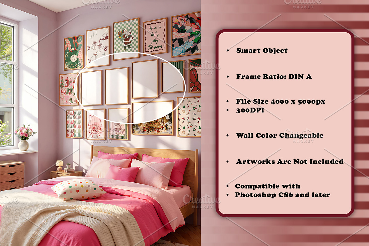 Frame Mockup Gallery Wall | BEDROOM, a Household Mockup by RevintageStudio (Photo 2 of 6)
