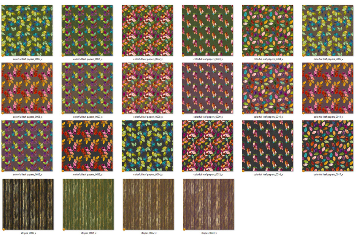 Colorful Leaves Digital Paper, a Pattern Graphic by Digital Curio (Photo 3 of 3)