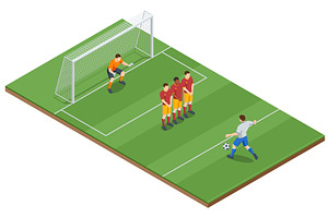 Isometric football free kick with, a Sport Illustration by Golden Sikorka