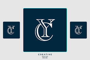 Alphabet Letters Icon Logo CY or YC