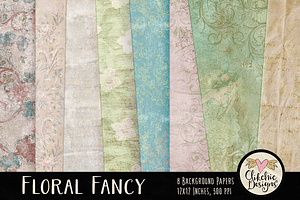 Floral Fancy Digital Paper Pack