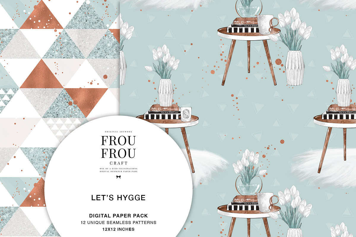Hygge Interior Home Paper Pack, a Pattern Graphic by Frou Fou Craft (Photo 5 of 7)