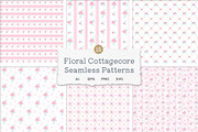 Cottagecore Floral Seamless Patterns, a Pattern Graphic by jessicamdesign (Thumbnail 1 of 6)