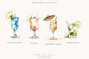 Watercolor Cocktails, a Food Illustration by PeDe Designs (Thumbnail 3 of 9)