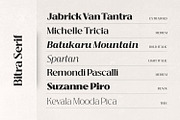 Bitra - Beauty Serif Family, a Serif Font by creativemedialab (Thumbnail 8 of 17)
