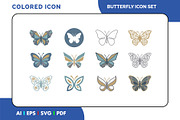 Colorful Butterfly Icon Pack, a Duotone Icon by Fontmine Studio (Thumbnail 1 of 3)