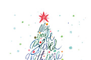 Christmas tree watercolor card, a Card Template by Inna Vinchenko Designs (Thumbnail 2 of 2)