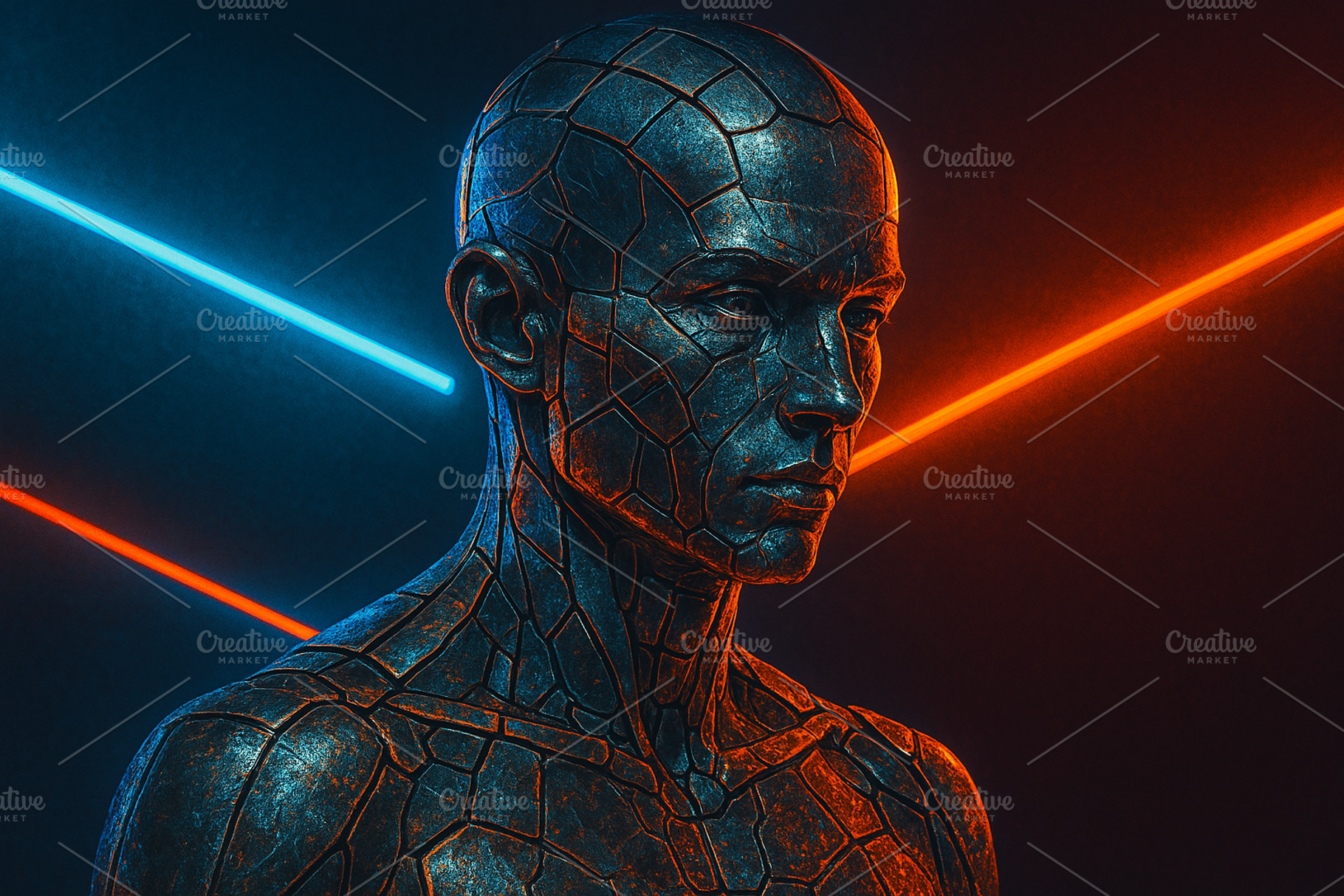 Cyber Sentinel: Futuristic AI Human, a Technology Photo by Design_Planet