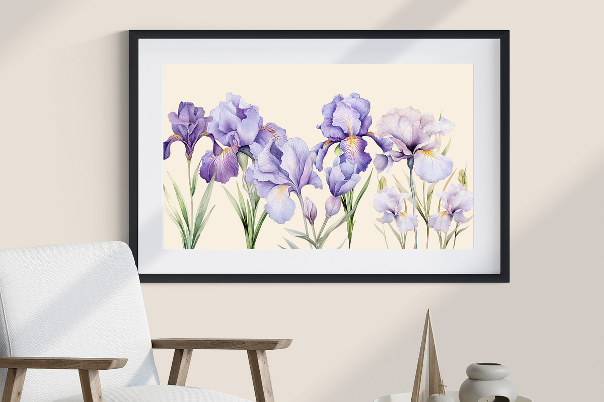Iris Flowers, a Decorative Illustration by Vasmila (Photo 2 of 9)