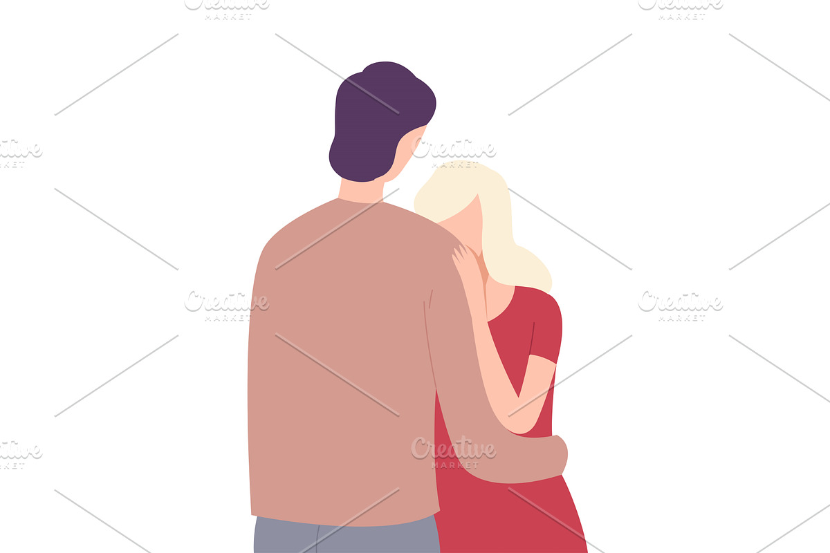 Young Man and Woman Hugging, a Person Illustration by TopVectors