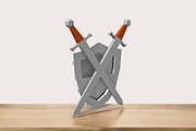 Shield and sword - 3d papercraft, a Templates & Theme by PAPER amaze (Thumbnail 5 of 5)