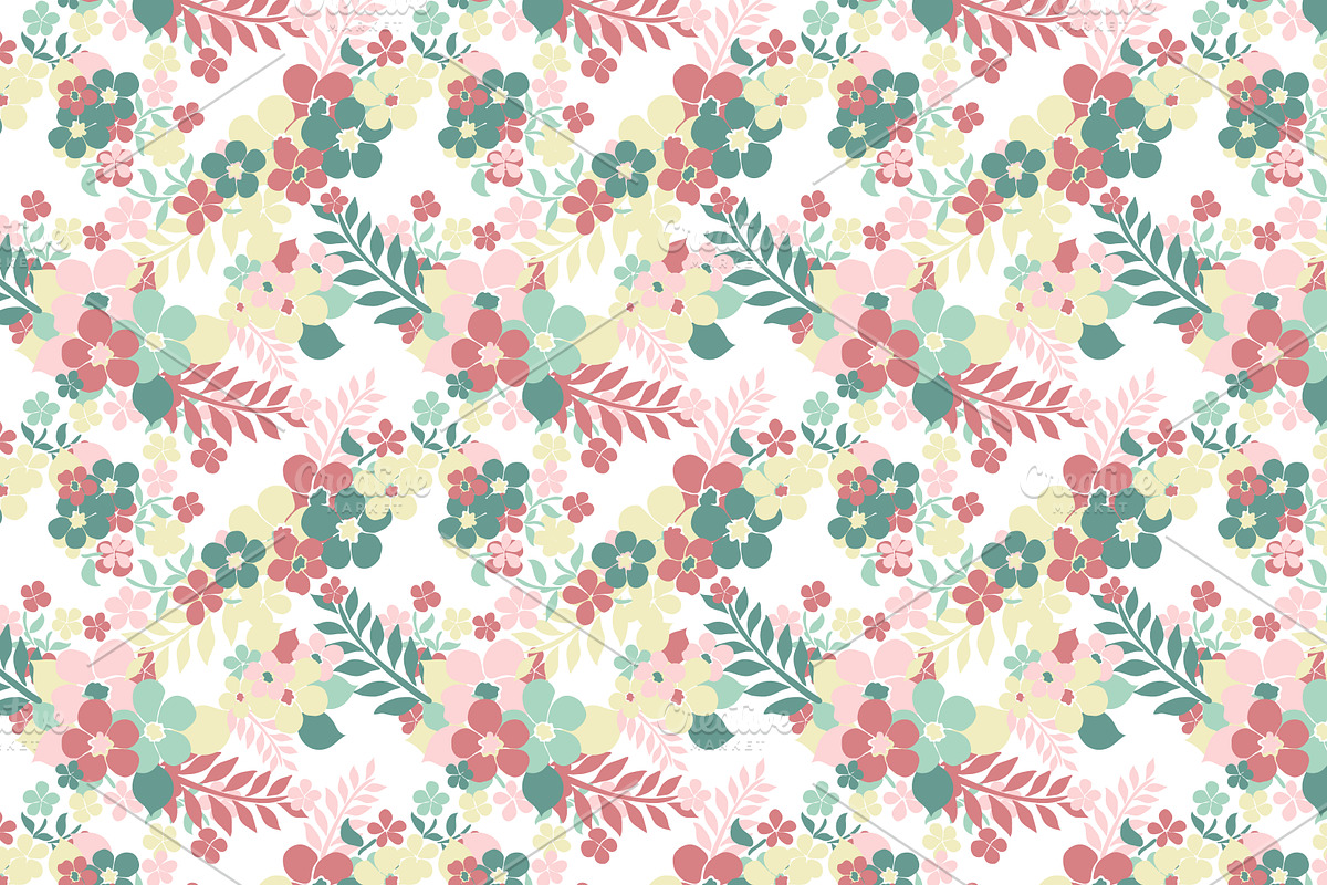 12 Pink Floral Seamless Patterns Set preview 4