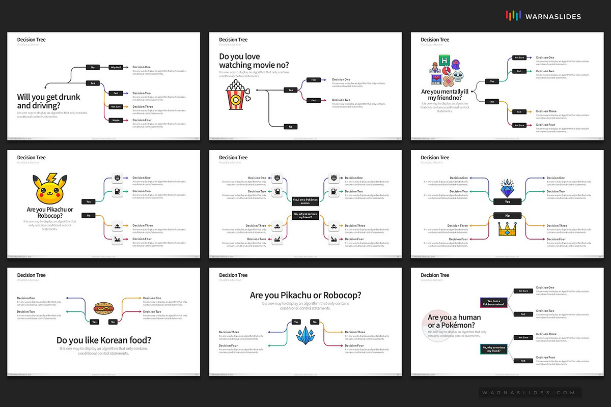 Decision Tree PowerPoint Templates, a Presentation Template by Warna Works (Photo 7 of 14)