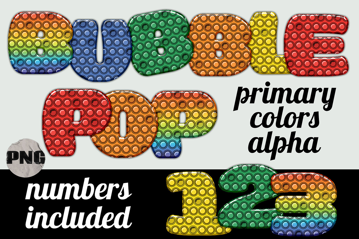 Bubble Pop Fidget Alphabet PNG Set, an Object Graphic by AlexandHer Digital Art (Photo 1 of 5)