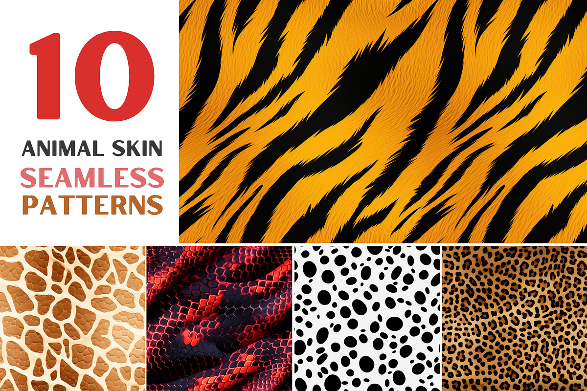 Animal Skin Seamless Patterns, a Pattern Graphic by Digidz (Photo 1 of 3)