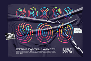 Rainbow Fingerprint Colored Font