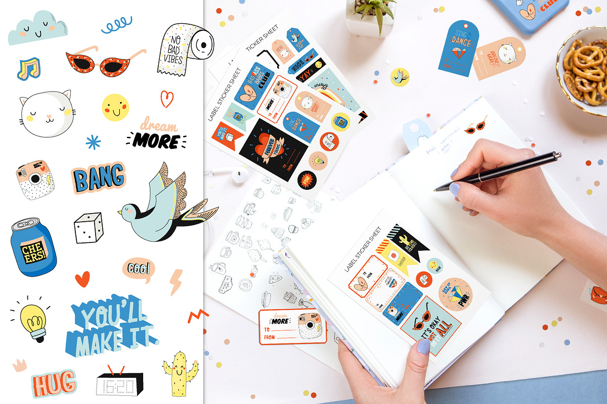 GIRL POWER stickers & patterns, a Stationery Template by Ruslana Lubenets (Photo 7 of 9)