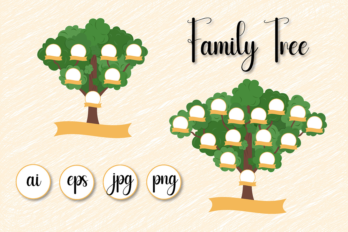 Family Genealogical Tree Template, a Stationery Template by AnnaViolet_store (Photo 1 of 3)