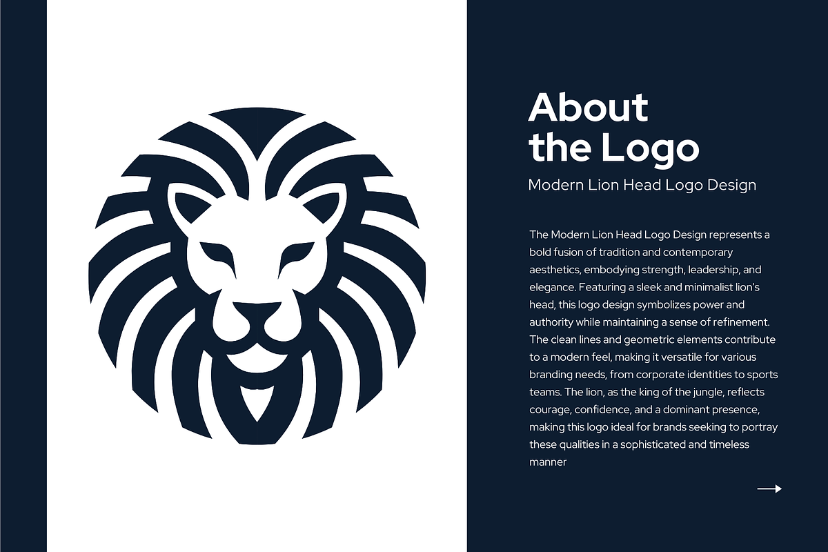 Modern Lion Head Logo Design, a Branding & Logo Template by Brand_Hero (Photo 2 of 5)