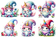 Watercolor Unicorn Gnome Clipart, an Illustration by Sublimation Artist (Thumbnail 4 of 6)