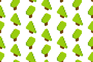Seamless isometric pixel forest