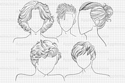Procreate anime male hairstyle brush, a Brush Add-On by AppleinaJuice (Thumbnail 2 of 6)