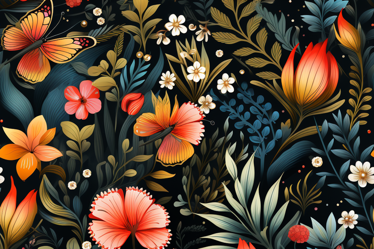 12 Seamless butterflies and flowers, a Pattern Graphic by ZaaxPrintables (Photo 3 of 7)