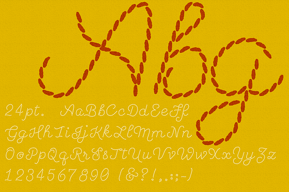 Embroidery Font- Cursive Backstitch preview 5