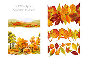 Fall leaves png clipart, an Illustration by PinskaDrawCute (Thumbnail 5 of 6)